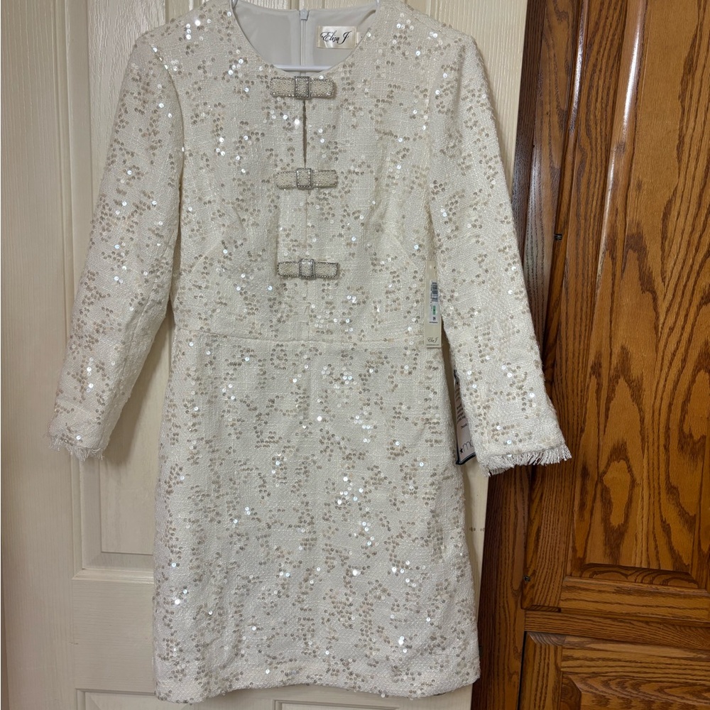 Eliza J Ivory Label Dress with Bows NWT. Size 8